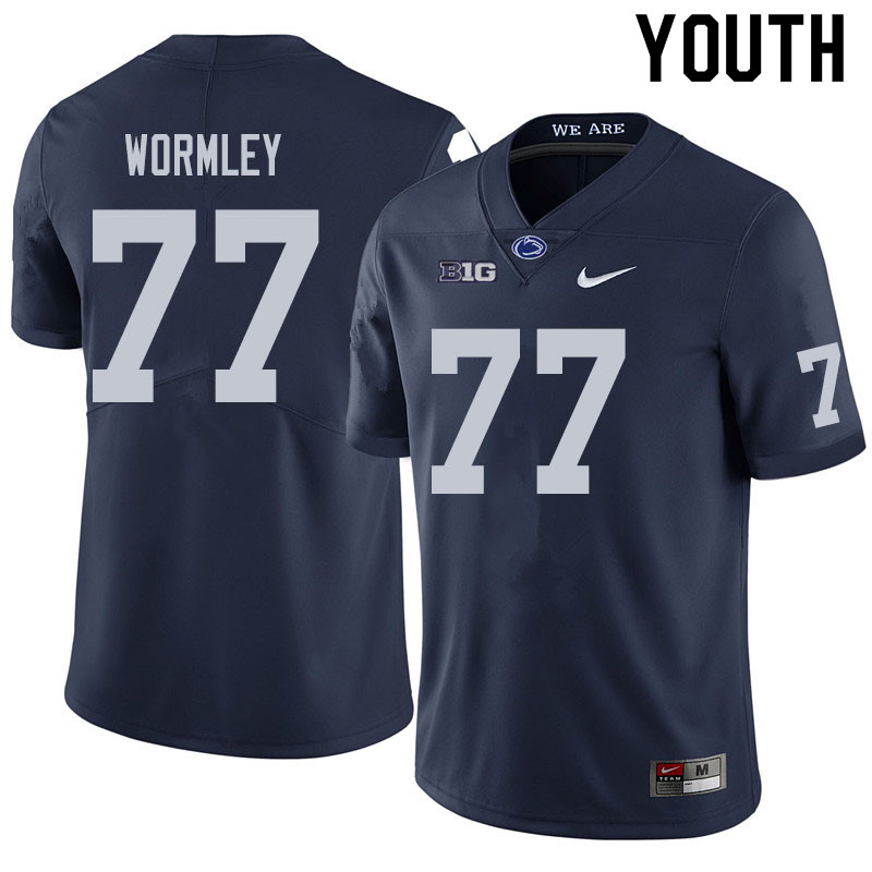 NCAA Nike Youth Penn State Nittany Lions Sal Wormley #77 College Football Authentic Navy Stitched Jersey TQJ5098UD